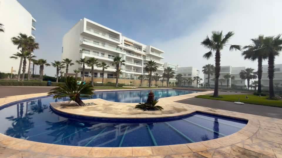 Appartement 3 Chambres Meublé à Louer à Dar Bouazza – 150 m² avec Vue Mer Latérale et 4 Terrasses